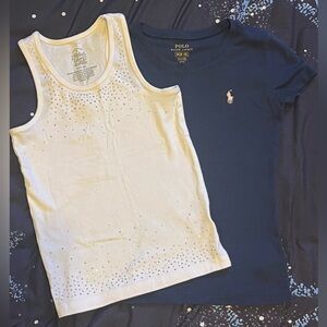 Girls Sz 7/8 tank & t shirt bundle RL Polo/Faded Glory